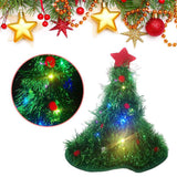 Luminous Christmas Tree Hat with Star for Christmas Party Fancy Dress Props for Kids Adult Xmas Green Hat In Australia - Darrahopens