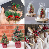 100Pcs Artificial Holly Berries 10mm Plastic Berries Decor on Wire for Christmas Tree Decorations Berry Garland Flower Wreath DIY Crafts
