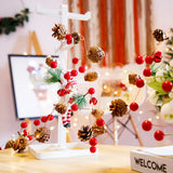 LED Christmas String Lights Decoration with Pine Cone Needles Red Berry Bell for Indoor Outdoor Christmas Party Holiday Decor