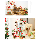 LED Christmas String Lights Decoration with Pine Cone Needles Red Berry Bell for Indoor Outdoor Christmas Party Holiday Decor
