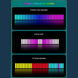 Sound Reactive LED Light Bar RGB Colorful APP Control Audio Music Rhythm Dynamic Strip Light for Car Gaming PC TV Room In Australia - Darrahopens