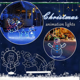 Christmas Fun Animated Ornaments Light String Garden Snow Glowing Decorative Frame Sign Indoor Outdoor Celebration Decor