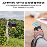 Solar Alarm Light with Motion Detector Outdoor Solar Strobe Light Remote Control Sound Alarm for Backyard Patch Farm Garage