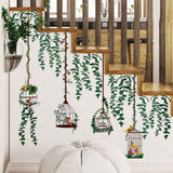 Bird Vine Tree Branch Birdcage Wall Decal Stickers Removable Plants Wall Art Jungle Wallpaper for Home Bedroom Living Room Decoration In Australia - Darrahopens