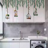 Bird Vine Tree Branch Birdcage Wall Decal Stickers Removable Plants Wall Art Jungle Wallpaper for Home Bedroom Living Room Decoration In Australia - Darrahopens