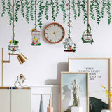 Bird Vine Tree Branch Birdcage Wall Decal Stickers Removable Plants Wall Art Jungle Wallpaper for Home Bedroom Living Room Decoration In Australia - Darrahopens