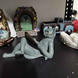 Literary Cat Resin Ornaments Garden Statue Decoration Reading Glasses Cat Crafts for Study and Office In Australia - Darrahopens