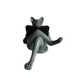 Literary Cat Resin Ornaments Garden Statue Decoration Reading Glasses Cat Crafts for Study and Office In Australia - Darrahopens