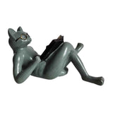 Literary Cat Resin Ornaments Garden Statue Decoration Reading Glasses Cat Crafts for Study and Office In Australia - Darrahopens