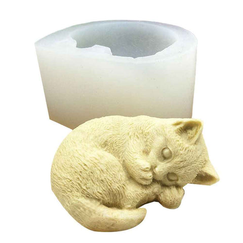 Silicone Cat Mold Cute Cat Soap Mold for Candles Mousse Cake Mold 3D Cartoon Cat Epoxy Mold DIY Baking Mould In Australia - Darrahopens