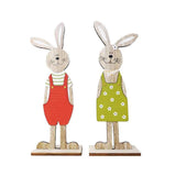 Easter Bunny Tabletop Decoration Cute Wooden Rabbit Figurines Ornament for Home Garden In Australia - Darrahopens