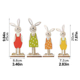 Easter Bunny Tabletop Decoration Cute Wooden Rabbit Figurines Ornament for Home Garden In Australia - Darrahopens