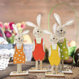 Easter Bunny Tabletop Decoration Cute Wooden Rabbit Figurines Ornament for Home Garden In Australia - Darrahopens