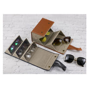 Multi Slot Sunglasses Organizer Foldable Glasses Jewelry Storage Box Portable PU Leather Eyeglasses Case for Storing Watches and Keys