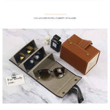 Multi Slot Sunglasses Organizer Foldable Glasses Jewelry Storage Box Portable PU Leather Eyeglasses Case for Storing Watches and Keys In Australia - Darrahopens