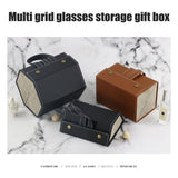 Multi Slot Sunglasses Organizer Foldable Glasses Jewelry Storage Box Portable PU Leather Eyeglasses Case for Storing Watches and Keys