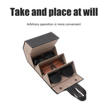 Multi Slot Sunglasses Organizer Foldable Glasses Jewelry Storage Box Portable PU Leather Eyeglasses Case for Storing Watches and Keys