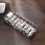 8 Grids Clear Plastic Cable Storage Box Data Cable Storage Container Save Space Cable Management Box for Storing Earrings Rings and Data Cables In Australia - Darrahopens