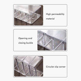 8 Grids Clear Plastic Cable Storage Box Data Cable Storage Container Save Space Cable Management Box for Storing Earrings Rings and Data Cables In Australia - Darrahopens