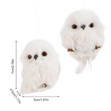 2Pcs Christmas Cute Owl Hanging Gift Simulation Animal Pendant Xmas Tree Pendant Home Holiday Party Decoration