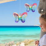 Wind Chimes Plastic Butterfly Reflective Rotating Windmill Decoration for Hanging Bring Happiness Outdoor Garden Decoration