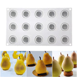 15 Cavities Pear Shape Silicone Mold for Mousse Cake French Dessert 3D Silicone Mold Cake Decorating Mold Non Stick