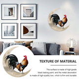 Rooster Moon Wall Decor Metal Wall Hanging Sign Wall Unique Arts Pendant for Outdoor Indoor Home Wall Decoration