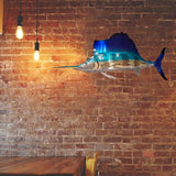 Metal Art Sailfish Sea Turtle Jellyfish Interior Decoration Crafts Wall Hanging Mount Decoration Home Decor Gift