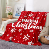 Merry Christmas Flannel Blanket Snowflake Print Soft Warm Plush Throw Blanket Home Decor New Year Decorations