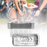 20Pcs 670ml Barbecue Plate Rectangular Aluminum Foil Baking Boxes Roasting Grill Tin Tray for Kitchen Outdoor Supplies