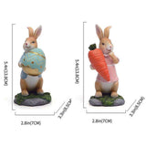 Easter Bunny Figurines with Carrot Cute Resin Bunny Rabbit Statue Resin Crafts Ornaments Easter Gifts for Children In Australia - Darrahopens