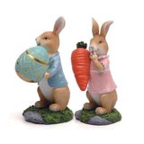 Easter Bunny Figurines with Carrot Cute Resin Bunny Rabbit Statue Resin Crafts Ornaments Easter Gifts for Children In Australia - Darrahopens