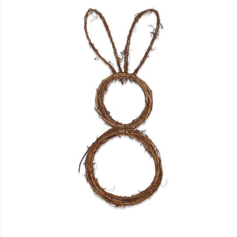 DIY Bunny Shaped Grapevine Wreath Easter Bunny Wreath Foldable Rabbit Rattan Garland for Courtyard and Lawn Decor In Australia - Darrahopens