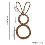 DIY Bunny Shaped Grapevine Wreath Easter Bunny Wreath Foldable Rabbit Rattan Garland for Courtyard and Lawn Decor In Australia - Darrahopens