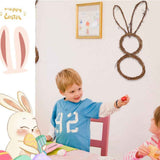 DIY Bunny Shaped Grapevine Wreath Easter Bunny Wreath Foldable Rabbit Rattan Garland for Courtyard and Lawn Decor In Australia - Darrahopens