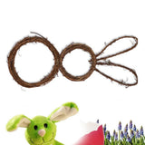 DIY Bunny Shaped Grapevine Wreath Easter Bunny Wreath Foldable Rabbit Rattan Garland for Courtyard and Lawn Decor