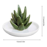 Ceramic Ring Holder Aloe Ring Dish Jewelry Holder Rings Bracelets Earrings Green Succulent Trinket Tray Gift for Women Girls In Australia - Darrahopens