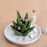Ceramic Ring Holder Aloe Ring Dish Jewelry Holder Rings Bracelets Earrings Green Succulent Trinket Tray Gift for Women Girls In Australia - Darrahopens