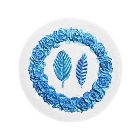 Rose Wreath with Leaves Fondant Mold DIY Silicone Molds for Wedding Valentine Party Baking Decoration In Australia - Darrahopens