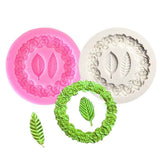Rose Wreath with Leaves Fondant Mold DIY Silicone Molds for Wedding Valentine Party Baking Decoration In Australia - Darrahopens