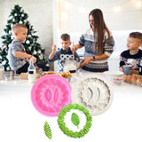 Rose Wreath with Leaves Fondant Mold DIY Silicone Molds for Wedding Valentine Party Baking Decoration