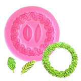 Rose Wreath with Leaves Fondant Mold DIY Silicone Molds for Wedding Valentine Party Baking Decoration In Australia - Darrahopens