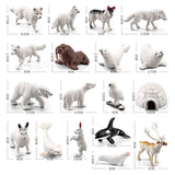 18PCS Polar Arctic Animal Toy Figurines Set Includes White Wolf White Owl White Arctic Rabbit Arctic Husky and Igloo Simulation Animal Model Gift for Kids In Australia - Darrahopens