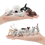 18PCS Polar Arctic Animal Toy Figurines Set Includes White Wolf White Owl White Arctic Rabbit Arctic Husky and Igloo Simulation Animal Model Gift for Kids In Australia - Darrahopens