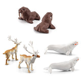 18PCS Polar Arctic Animal Toy Figurines Set Includes White Wolf White Owl White Arctic Rabbit Arctic Husky and Igloo Simulation Animal Model Gift for Kids