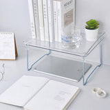 Large Capacity Desktop Storage Rack Clear Acrylic Kitchen Shelf Single Layer Office Desktop File Organizer