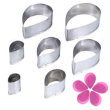 7Pcs/Set Rose Cutter Stainless Steel Water Drop Shape Fondant Flower Molds Petal Stencils Cutter Cake Decoration Tools In Australia - Darrahopens