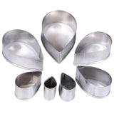 7Pcs/Set Rose Cutter Stainless Steel Water Drop Shape Fondant Flower Molds Petal Stencils Cutter Cake Decoration Tools