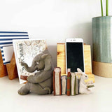 Elephant and Rabbit Statue Bookend Figurines Ornaments Resin Animal Figurines Decor for Home Decorations