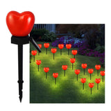 Outdoor Solar Garden Stake Lights Waterproof Solar Red Heart Shaped Pathway Lamps Landscape Lamp for Garden Lawn Decor In Australia - Darrahopens